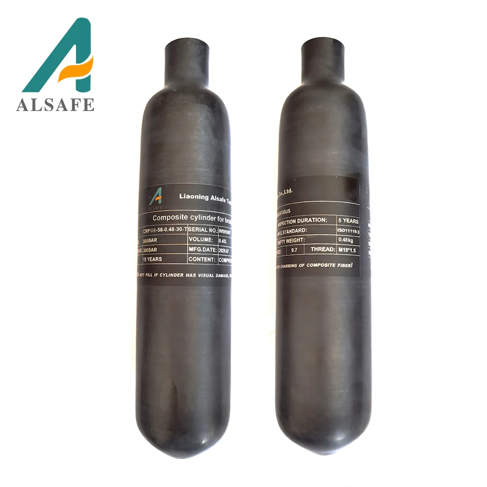 Alsafe Frosted 0.48l 480cc High Pressure 300bar 4500psi Paintball Fully Wrapped Carbon Fiber Air Tank gas cylinder