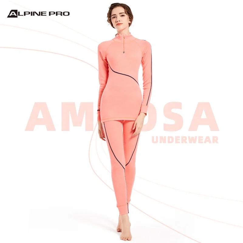Alpine PRO Breathable Quick Dry Womens Ski Underwear Merino Womens Seamless Thermal Underwear