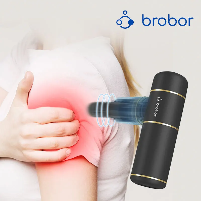 Brobor New Protable Handheld Deep Tssue Vibration Cell Phone Sized Mini Massage Gun