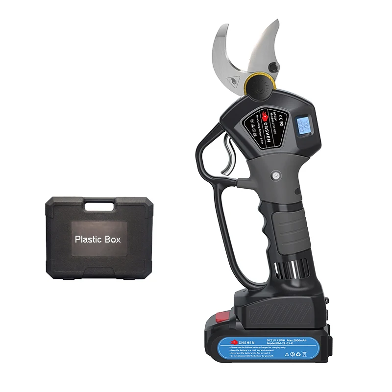 Rechargeable lithium battery 2000mAh electric pruning shear 21v garden pruning scissors