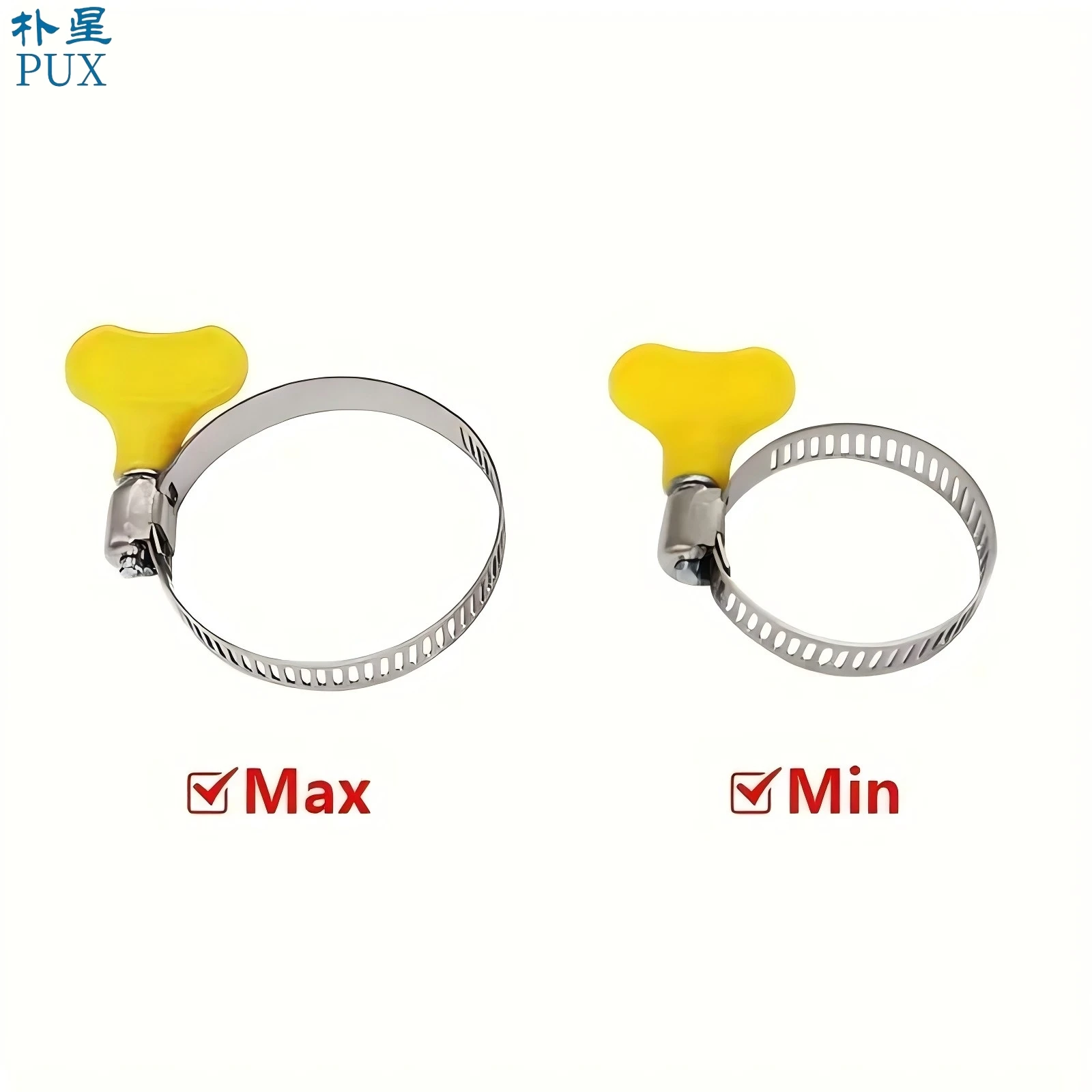 Stainless steel hose clamp Worm gear clamp Adjustable range hose clamp with handle for automotive and mechanical applications