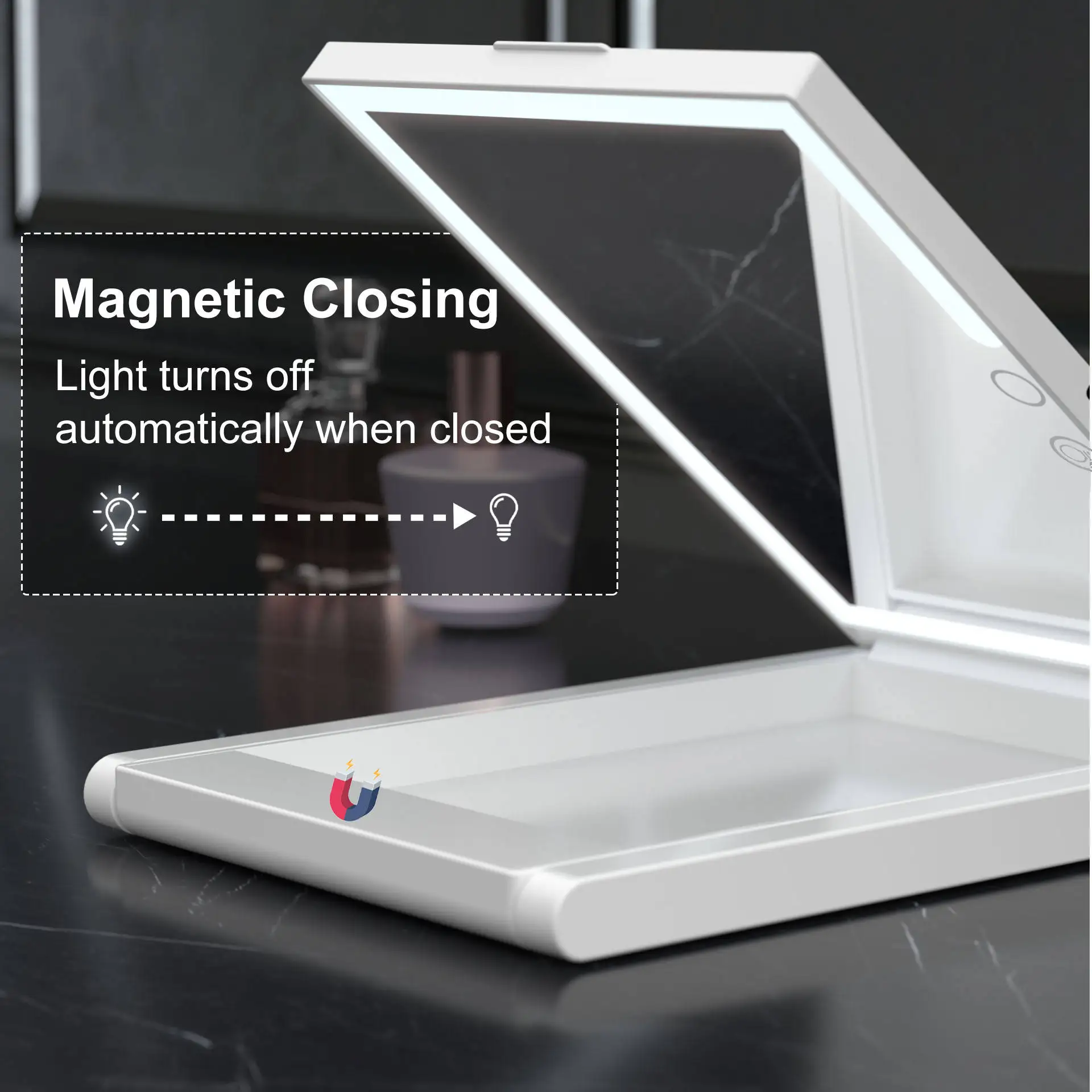 Home Desktop Foldable LED Makeup Mirror with Multi angle Adjustment for Dressing Mirror makeup mirror elliptical