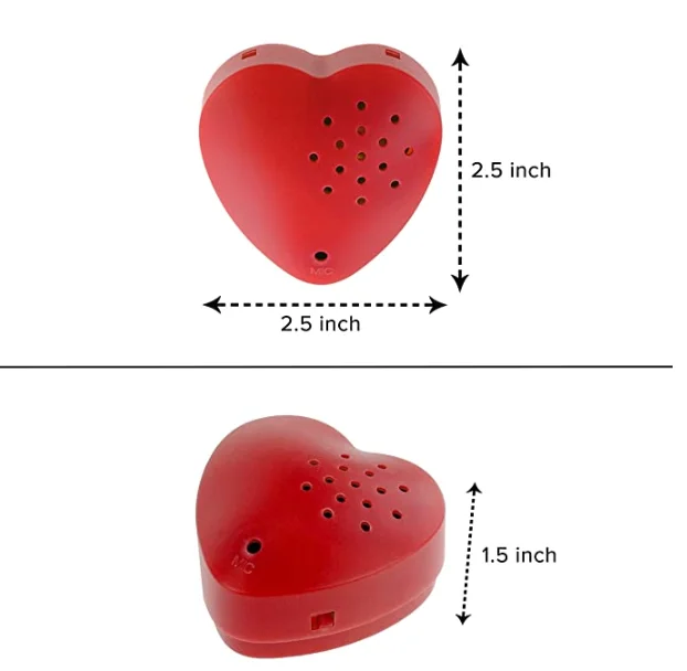 kids to record their own voice and put it in their own bear small voice recorder to put in my plush stuffed animal heart shape