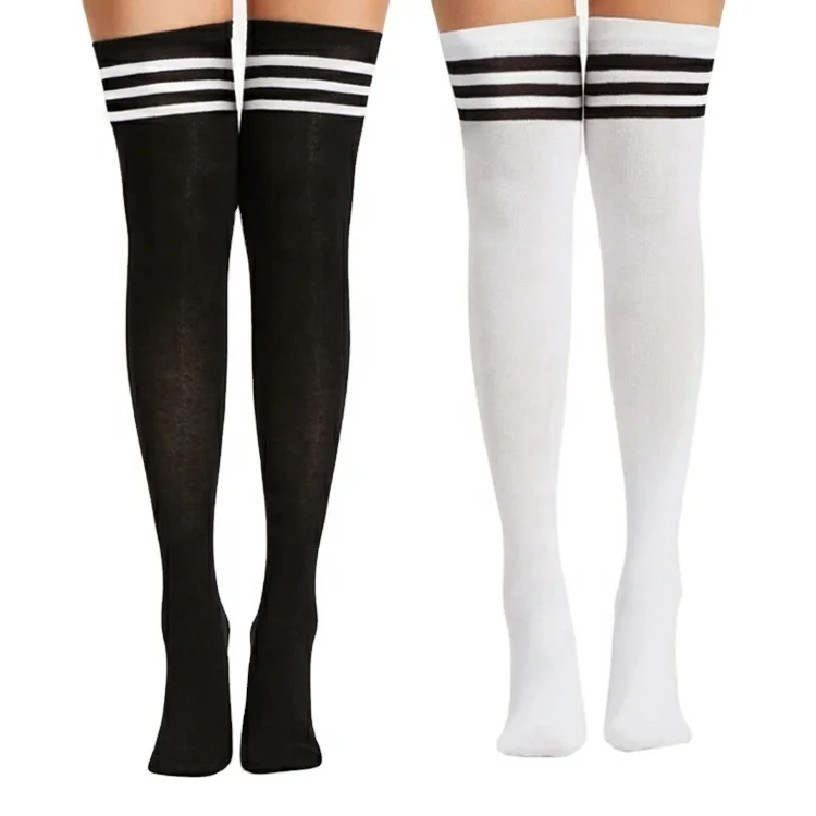 Wholesale Custom Womens Over the Knee Multi-colors Cotton Young Long Women Thigh High Socks for Ladies
