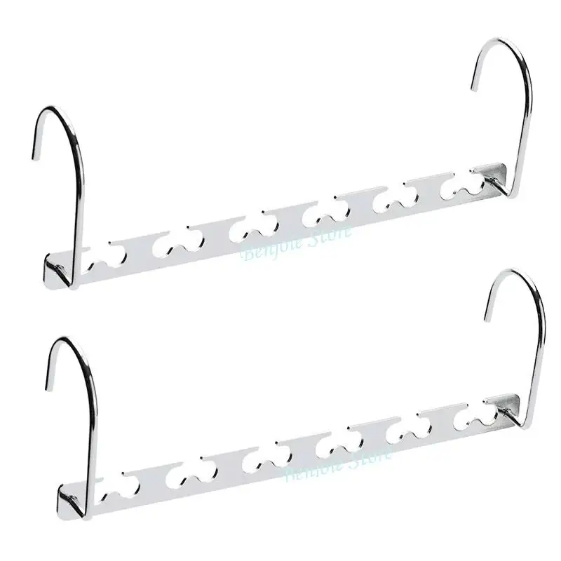Wholesale Stainless Steel Non Slip Hanger Foldable Cloth Rack For Store 6 Holes Cloth Hanger With Hooks