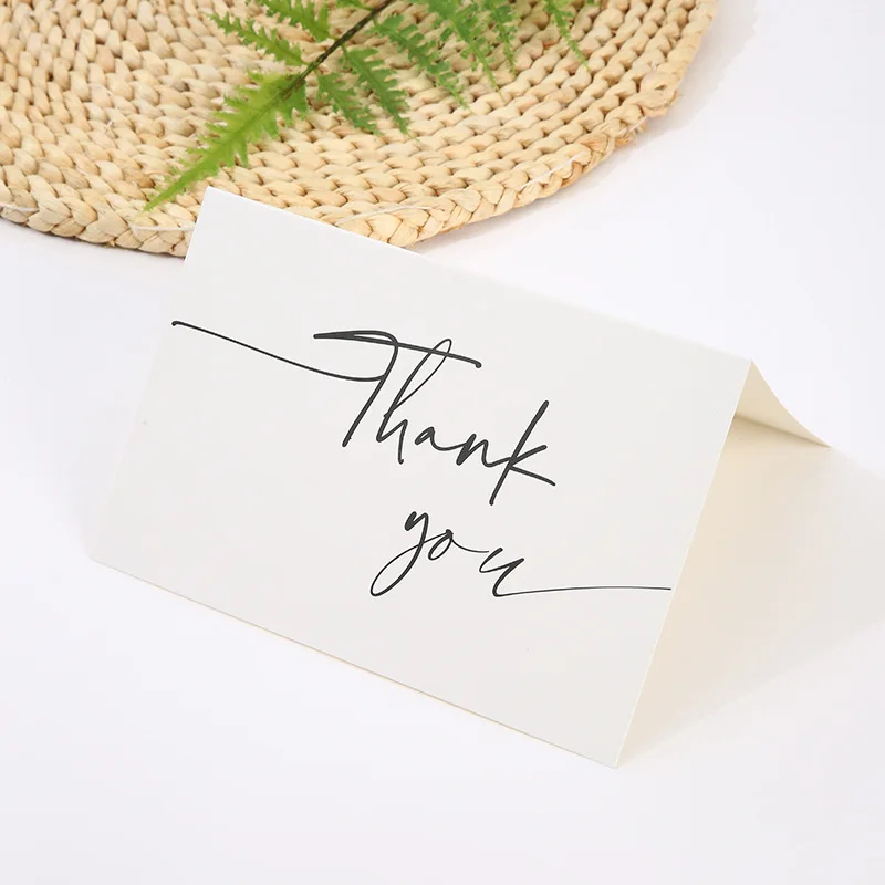 Luxury Greeting Card Exclusive Writing Postcard Gift Card Custom Personalized Kraft fold paper thank you card with envelop