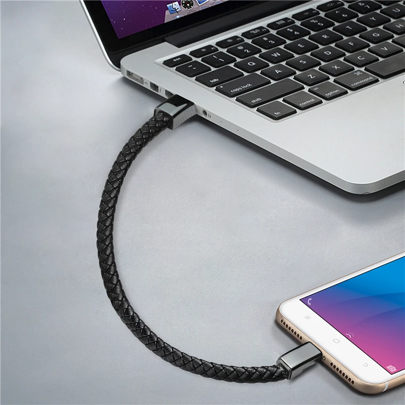 Whosale Magnetic Absorb Leather Bracelet Charging Cable Bracelet Leather USB Charger Data Cable