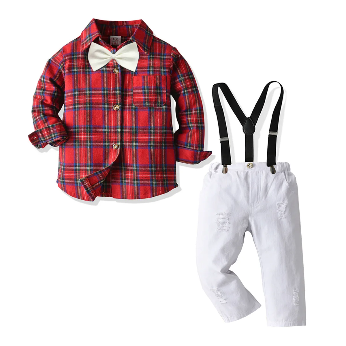 fashion fancy school uniform brand fall baby blouse set little boys white pant jeans check casual tops shirts toddler set