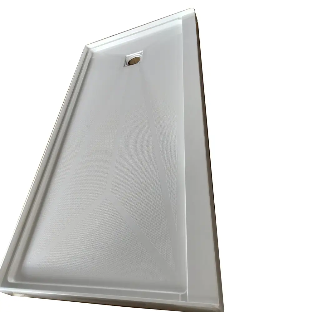 USA market SMC shower tray shower pan with 3 walls hot sales flat shower surround accessories