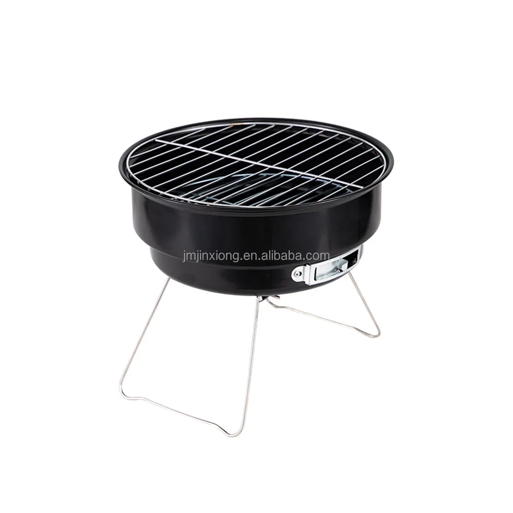 Round Portable Charcoal BBQ Grill BBQ Fish Grill Vertical Charcoal Grill Round Smoker Outdoor
