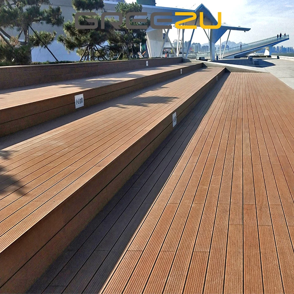 Eco forest balcony strand woven bamboo decking Outdoor rustic non slip moso bamboo deck tile Bamboo deck flooring & accessories