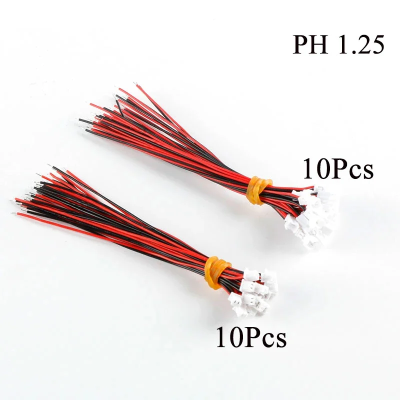 Micro JST PH 1.25 2 PIN Male Female Plug Connector With Wire Cables 100mm 28AWG