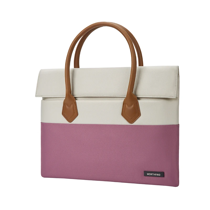 Worthfind Vintage Office Business Pu Leather Computer Laptop Handle Men Messenger Briefcase Bag For Woman