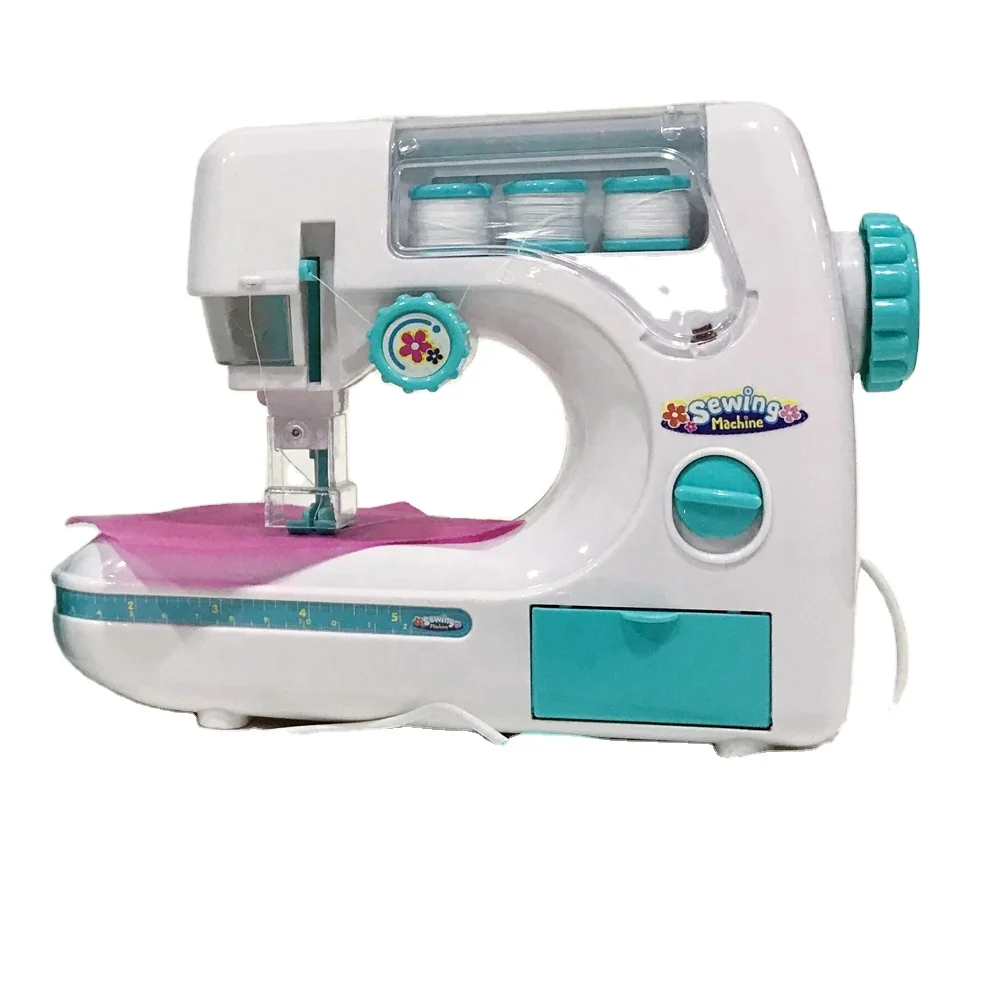 High quality stitching toy sewing game indoor safe needlework pretend play educational DIY textile sewing machine toys for kids