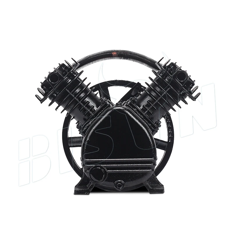 Bison China Wholesaler 3Hp 2 Stage Twin Cylinder Belt Driven Air Compressor Pump Head