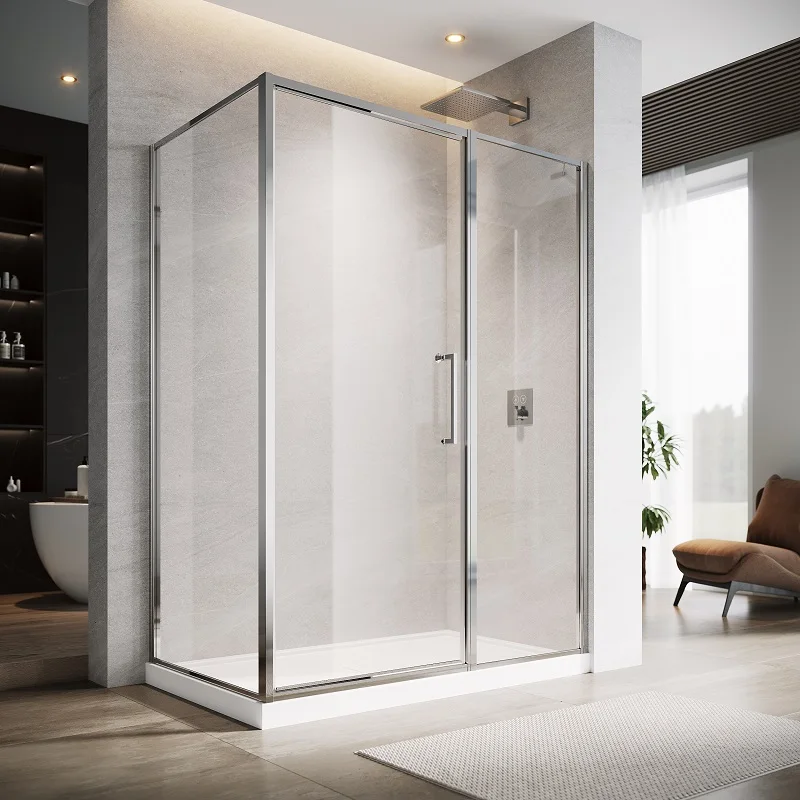 Hot Selling Aluminium Framed Square Shower Cubicle  Transparent Tempered Glass Sliding Door Shower Rooms