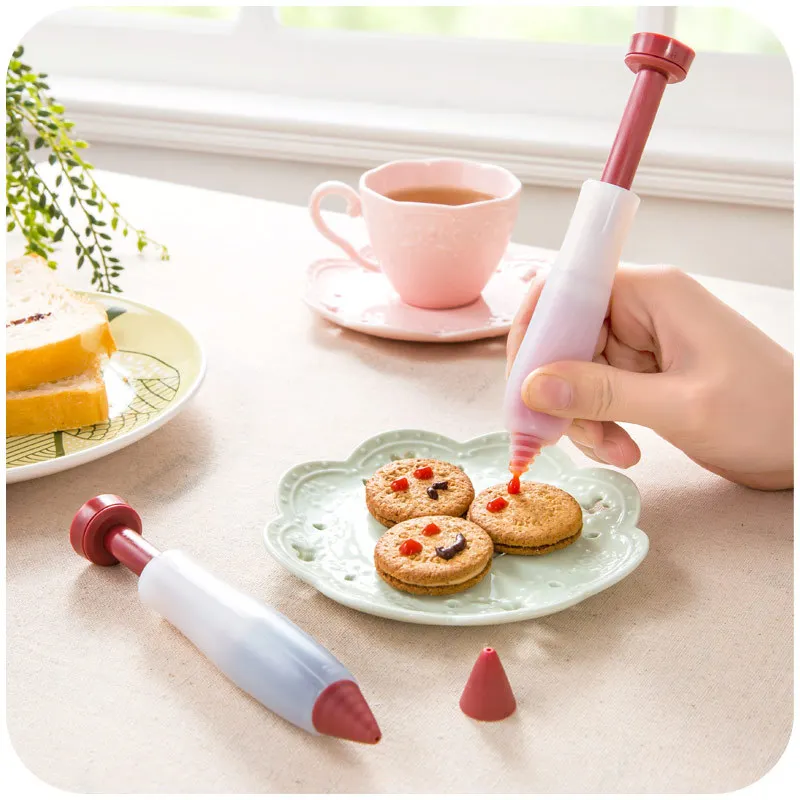 Baking tools food grade silicone chocolate jam writing and embossing pen