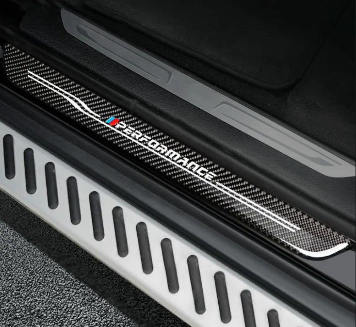 OEM Carbon fiber CAR Door Sill Scuff Plate Guards Protector Cover Trim For Cars