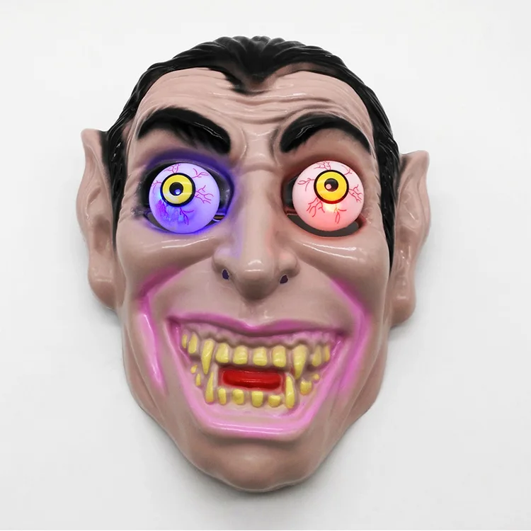 
Hot sale halloween carnival party pvc smile funny clown mask led glitter explosion eyes joker face masks 