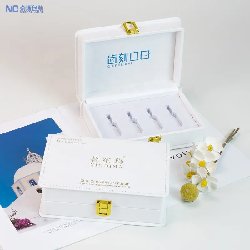 Moq 1pcs Custom Perfume Collagen Peptides Powder Wood Leather Packaging Boxes Weight Loss Peptides Bottle Luxury Packaging Box