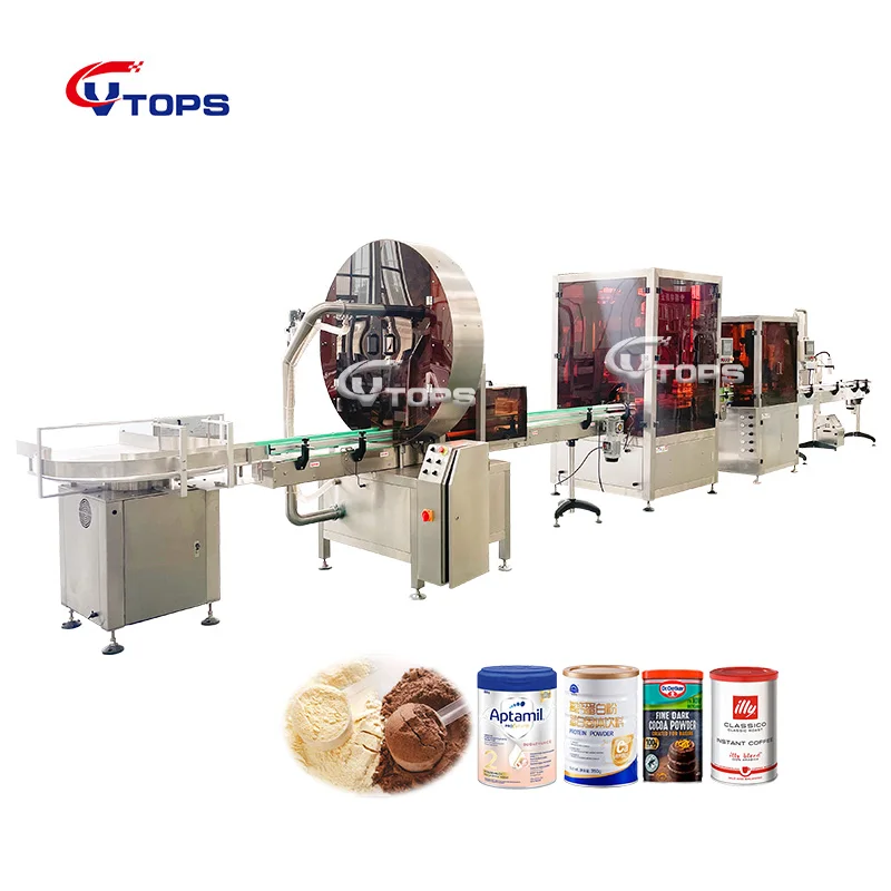 Automatic Milk Powder Filling Machine Packaging Line For Dry Powder Can Filling Machine