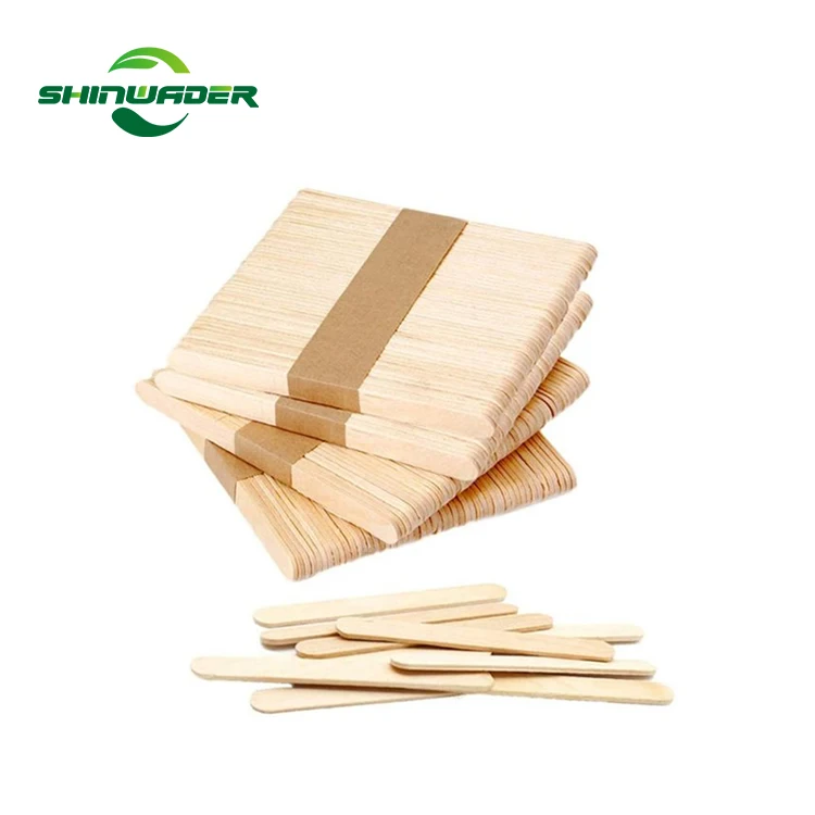 Wholesale eco disposable biodegradable birch food grade ice cream sticks for automatic machine