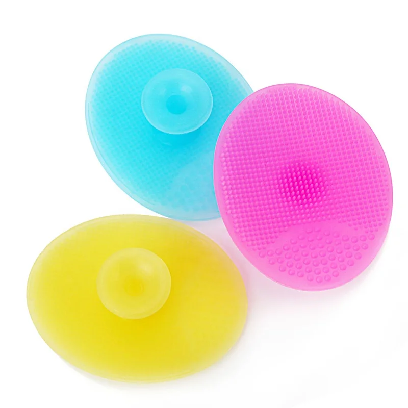 Soft Silicone Facial Cleaning Brush Shower Baby Wash Pad Silicone shampoo Brush Shower Bath for Baby Facial Cleanser Tool