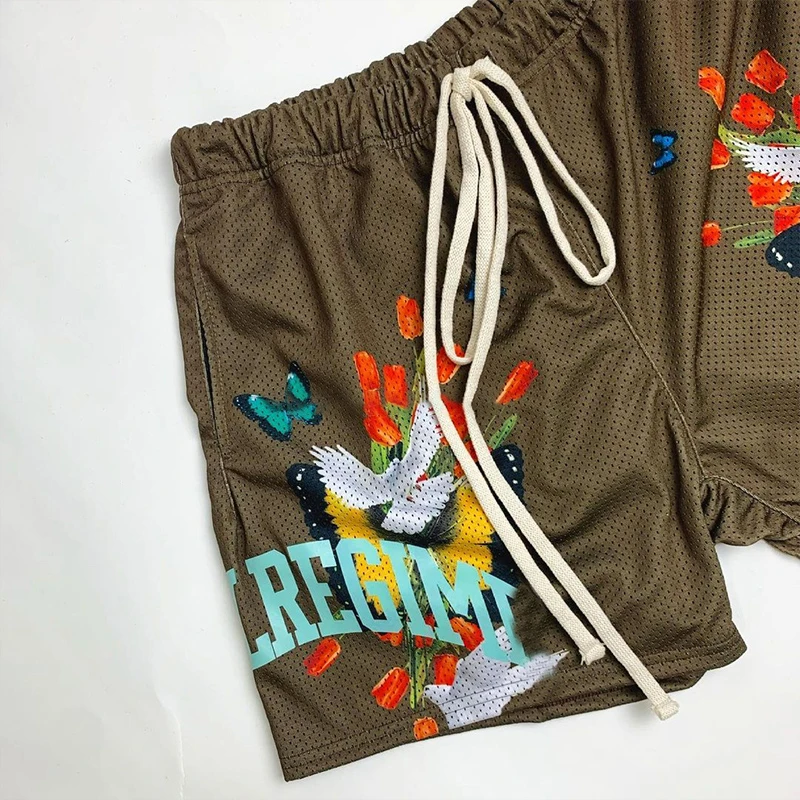 OEM Custom Logo Men Double Layer Gym Mesh Graphic Sweat Gym Mesh Fashion Sublimation Powerlifting Shorts