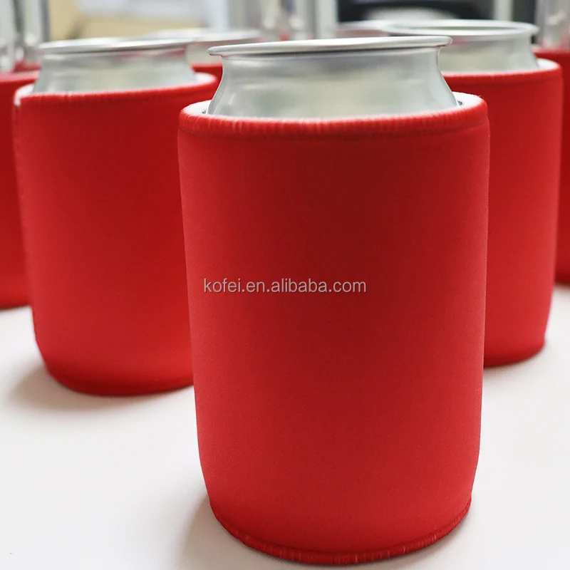KOFEI Custom Festival Theme Insulated Neoprene Beer Can Cooler Sleeve Sublimation Blank Christmas Stubby Cooler Red Colour