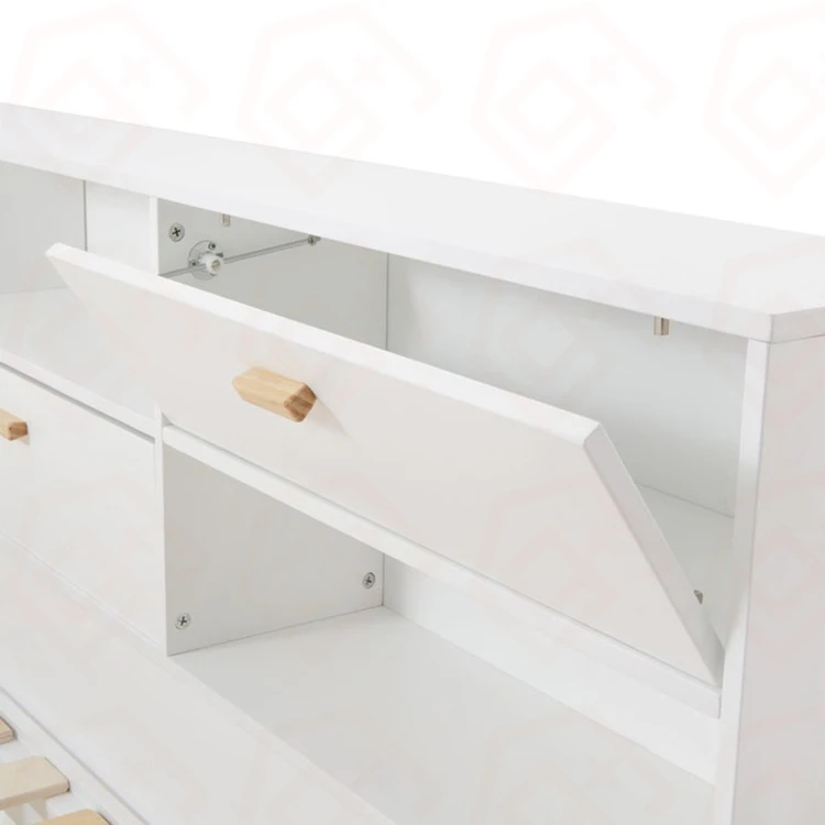 Современная белая высококачественная деревянная простая детская двухъярусная кровать с хранилищем