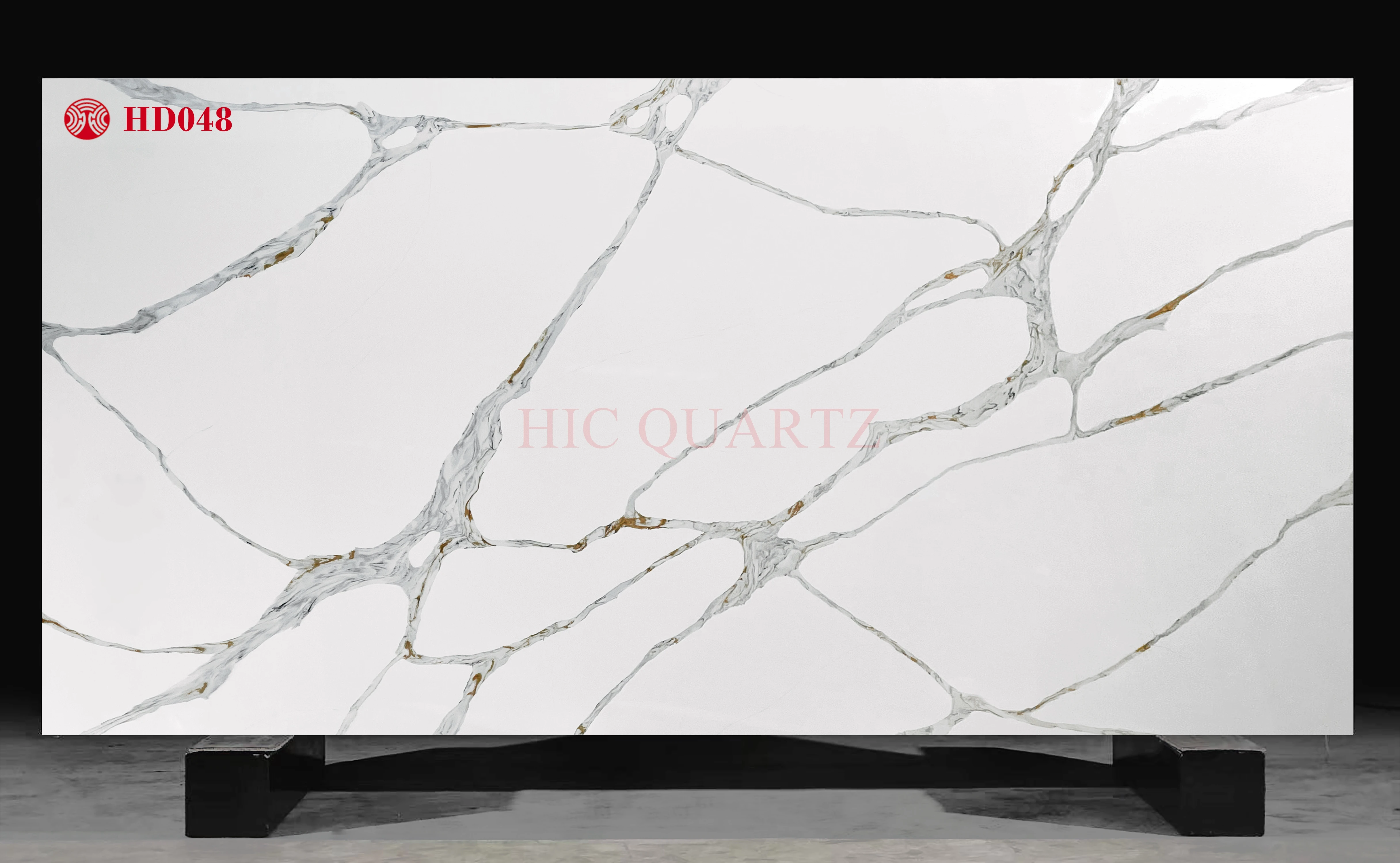 2023 New Golden Vein Artificial Quartz Stone Slabs Calacatta White Quartz Stone Wall Graphic Finish Technical Artificial Stone