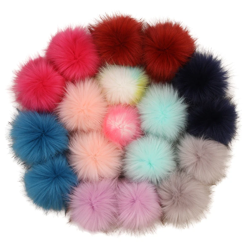 15cm pompom raccoon fur real raccoon fur for Beanie hats snap fluffy raccoon fur pompom with snap