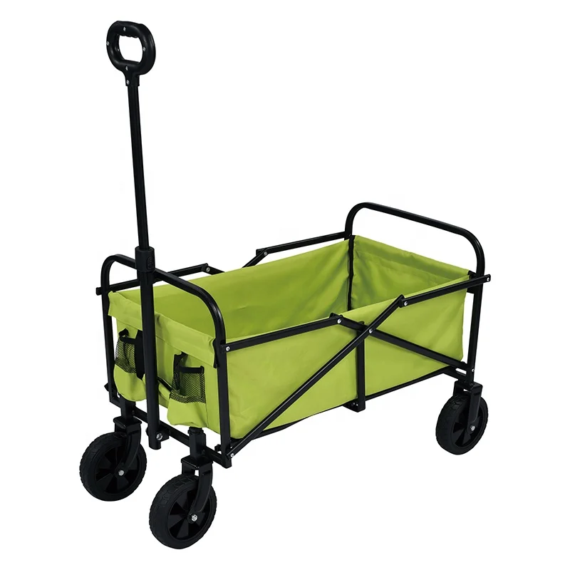 Mini steel tube lightweight cart beach wagon out camping big bearing weight four PVC wheels