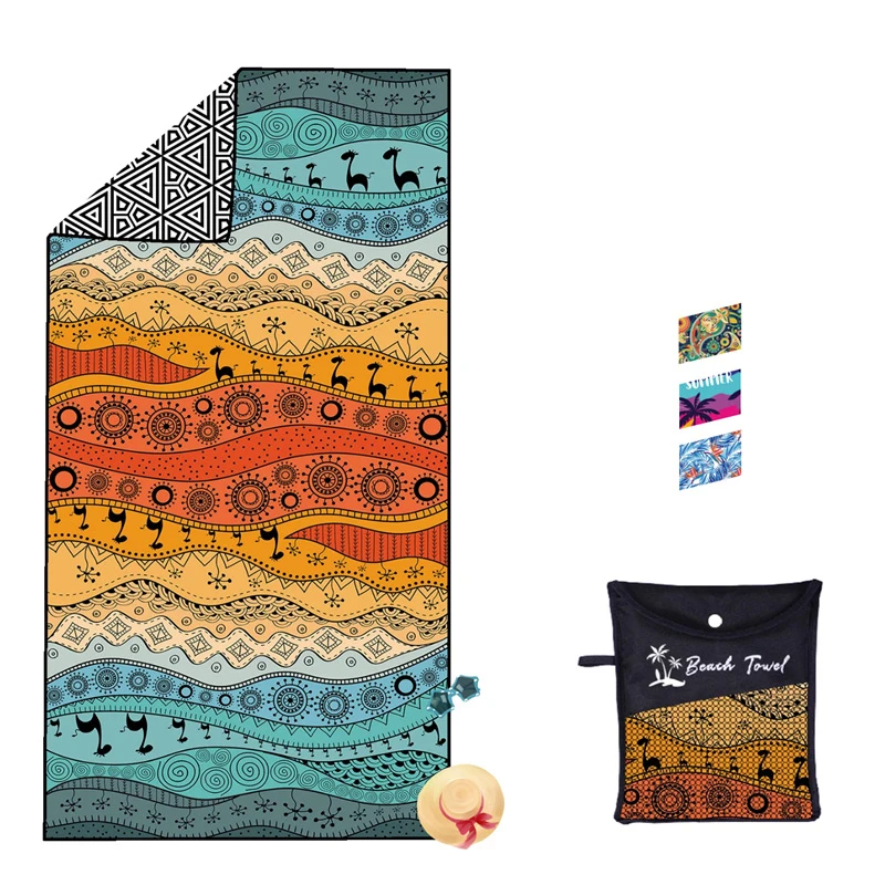 Быстросохнущее мягкое легкое роскошное пляжное полотенце из микрофибры для фитнеса без песка с