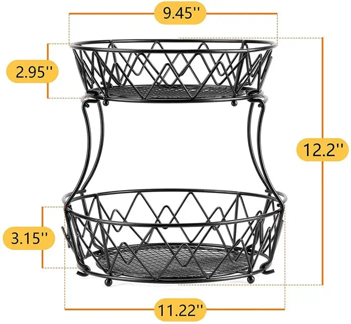 Vegetable and Fruits Storage Organizer Household Fruit and Vegetable Storage Basket Wire Basket for Fruit and Vegetable Storage
