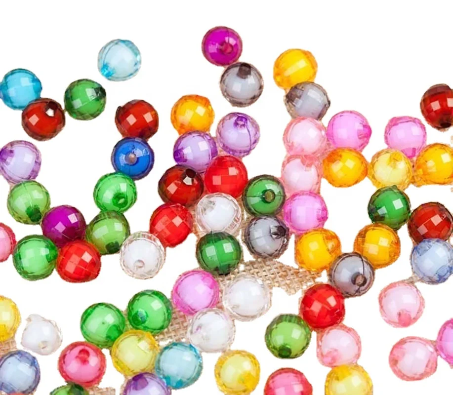 Earth bead acrylic colorful DIY Hand Beaded Door Curtain tissue box material crystal cut bead