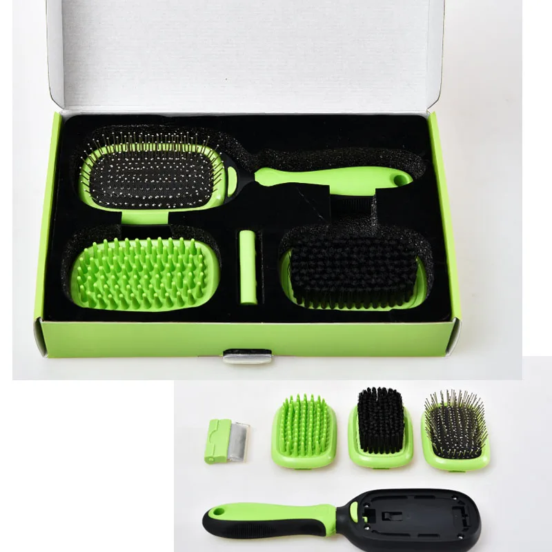 5 In 1 Double Sided Massage Hair Remover Cat Dog Comb Brush Kit Pet Grooming Tool Set