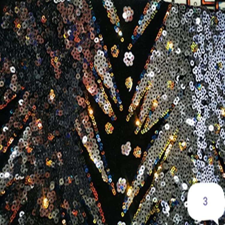 china manufactory 10 years experience metallic knitted sequin tulle metallic fabric