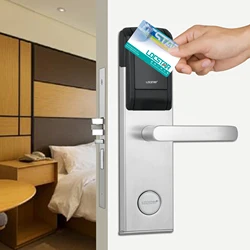 Locstar Wooden Door Offline Security Electronic Contactless RF Key Card Smart Hotel Locking System RFID Hotel Locks