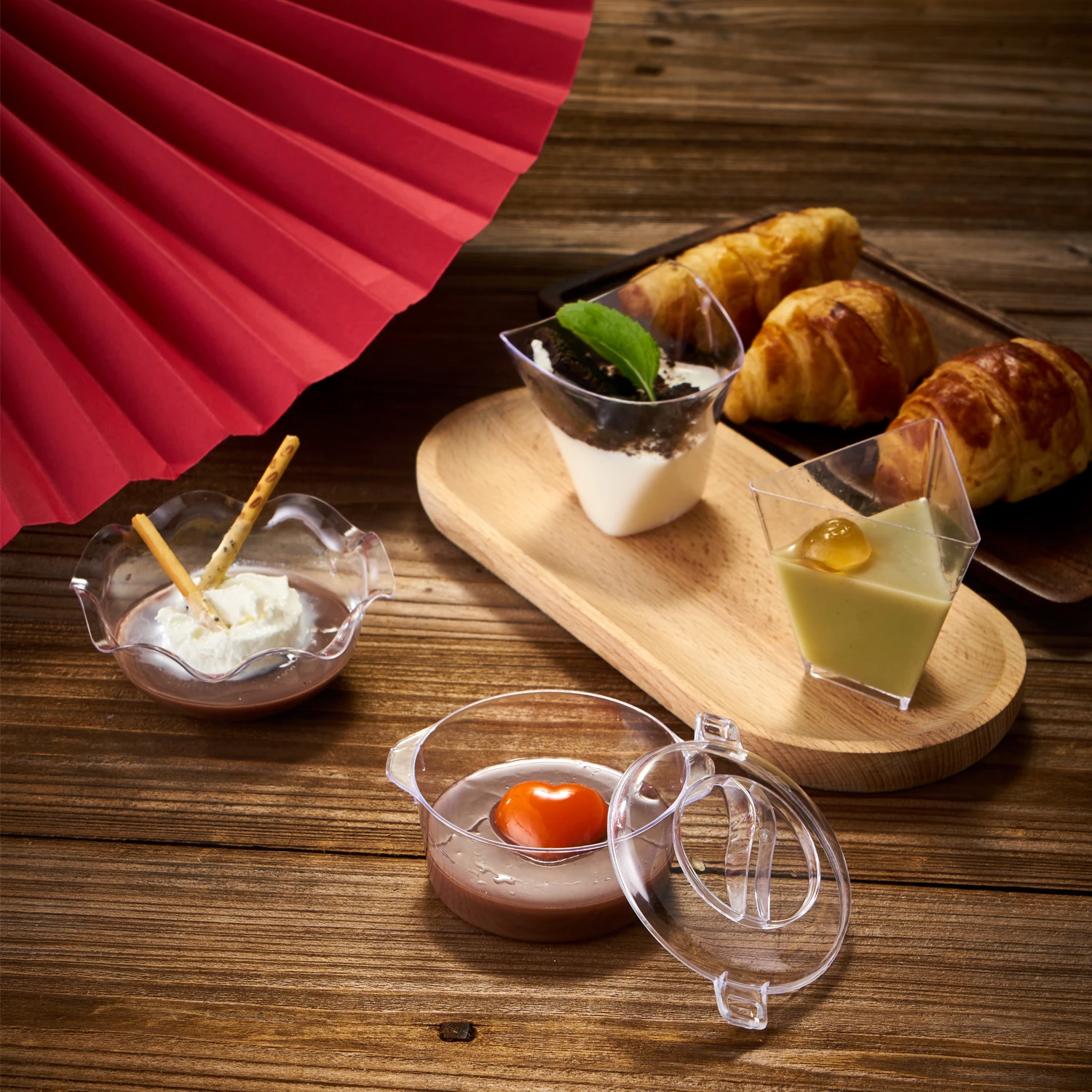 Hot sales hard star dessert clear transparent plastic disposable fruit salad cup