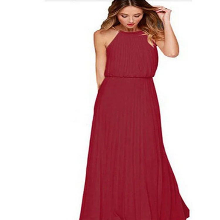 U-neck sling slim maxi dresses women long dresses women maxi casual