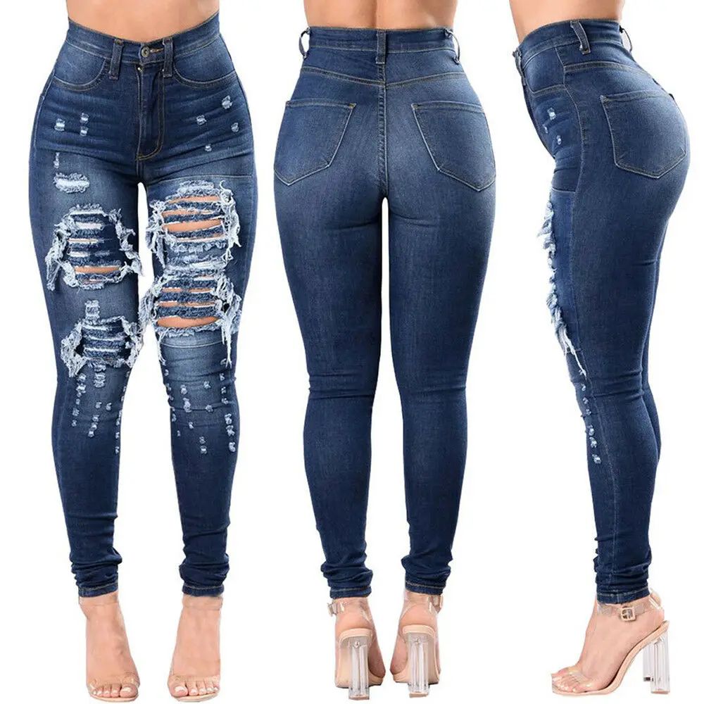 Bangladesh Stock lot Original Branded Labels Ladies Women Denim Cotton Skinny Straight Fastening Button Casual Sexy Jeans Pant