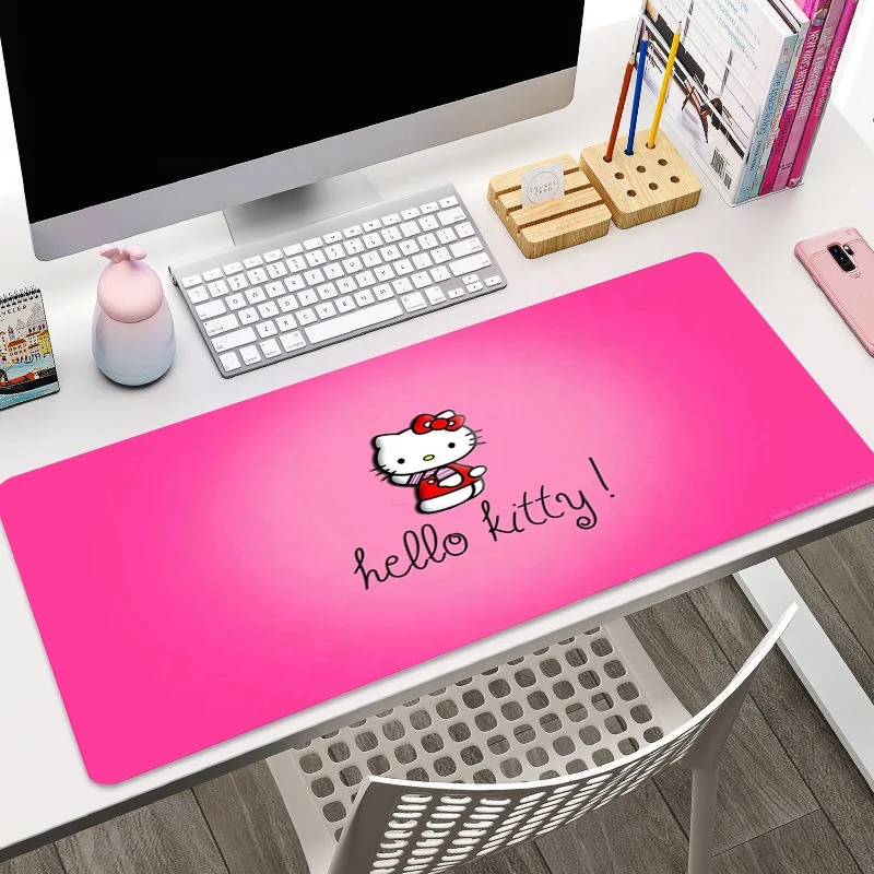 Hellos Cat Kittys Deskpad Large Mouse Pad Speed Mousepad Xxl Gamer Cabinet Table Mat Computer and Office Keyboard Gaming Mats