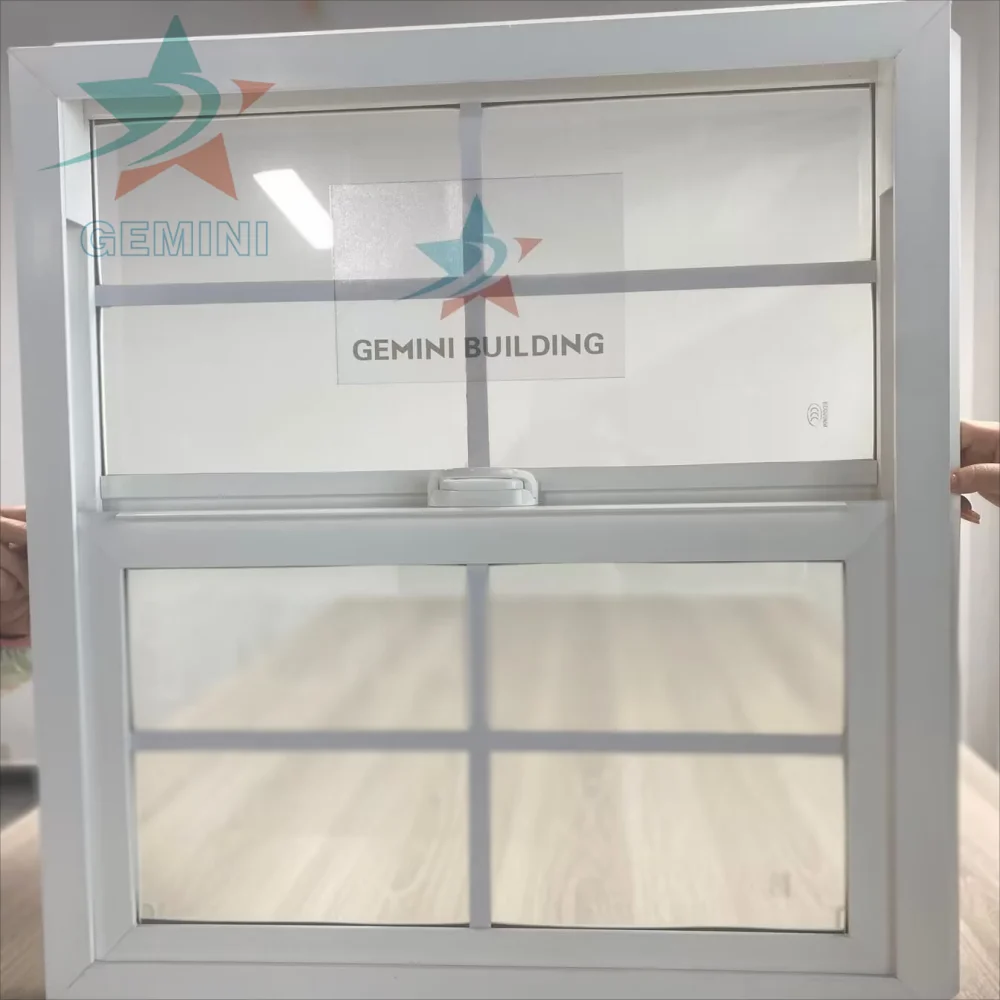 Factory directly supply american style profile vinyl window pvc sliding upvc window single hung