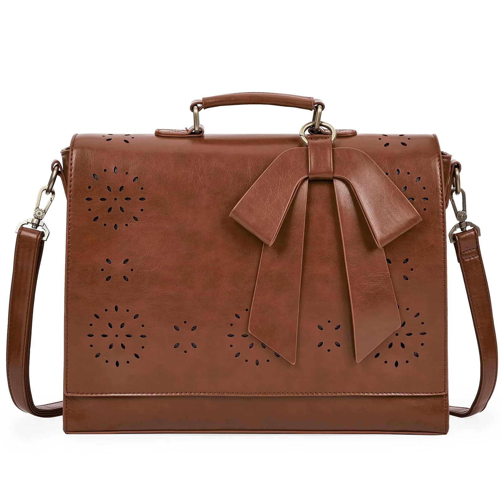 Женский портфель из искусственной кожи, сумка для ноутбука для школы, сумка для компьютера через плечо со съемным бантом