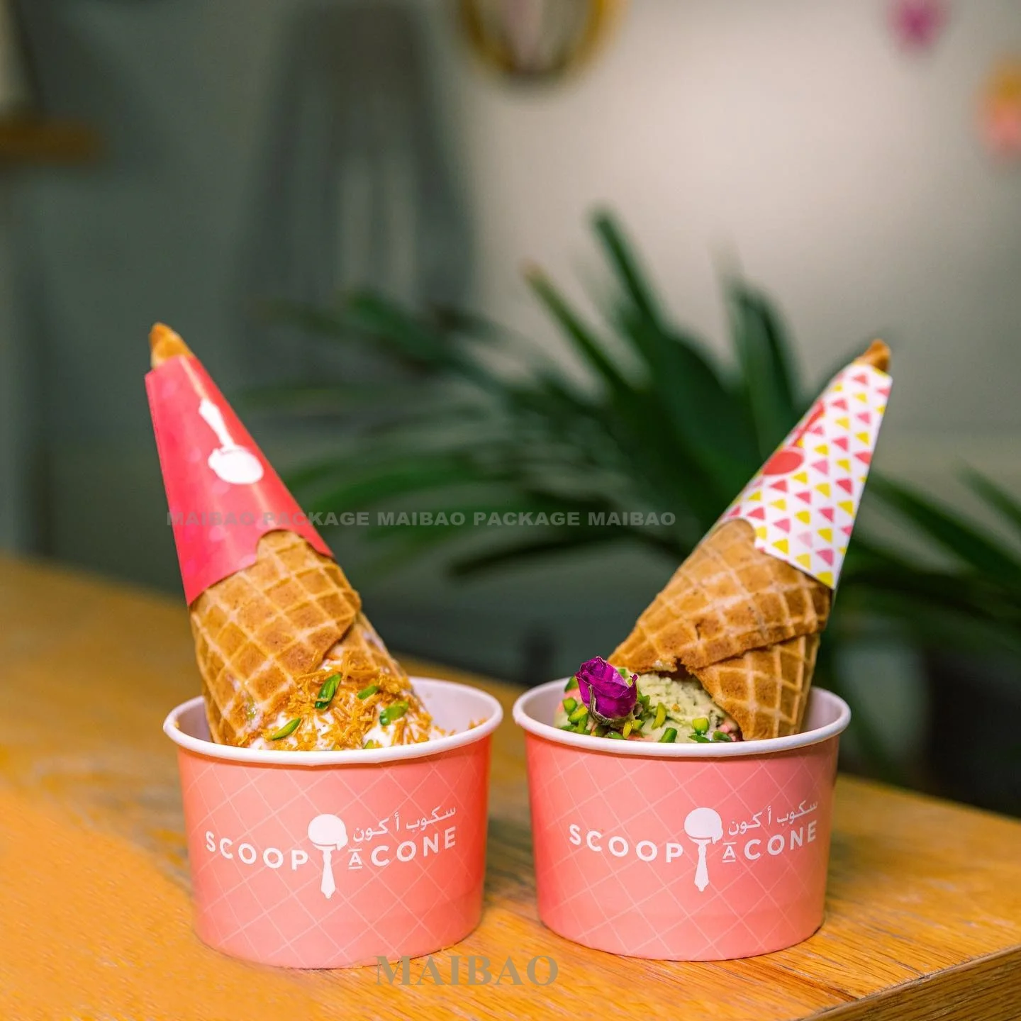4oz 5oz 8oz Mini Ice Cream Cup Printed Fancy Cartoon Paper Container For Smoothie Fruit Jelly Different Sizes Of Paper Cups