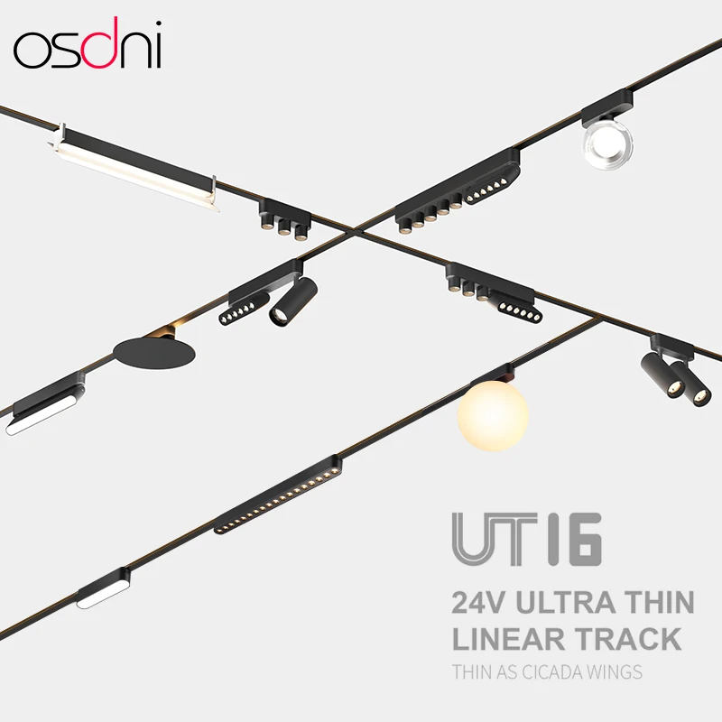 Modern track lights rail lighting system led  DC24V slim  ultra thin dali smart  Magnetic Track Light  for Residential&Shop Use