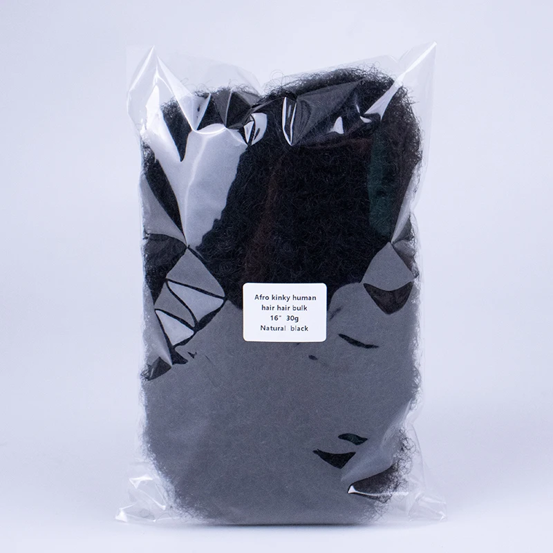 New packaging hair bulk Large volume price remains same Afro kinky human hair bulk wholesale for dreads cheveux humains