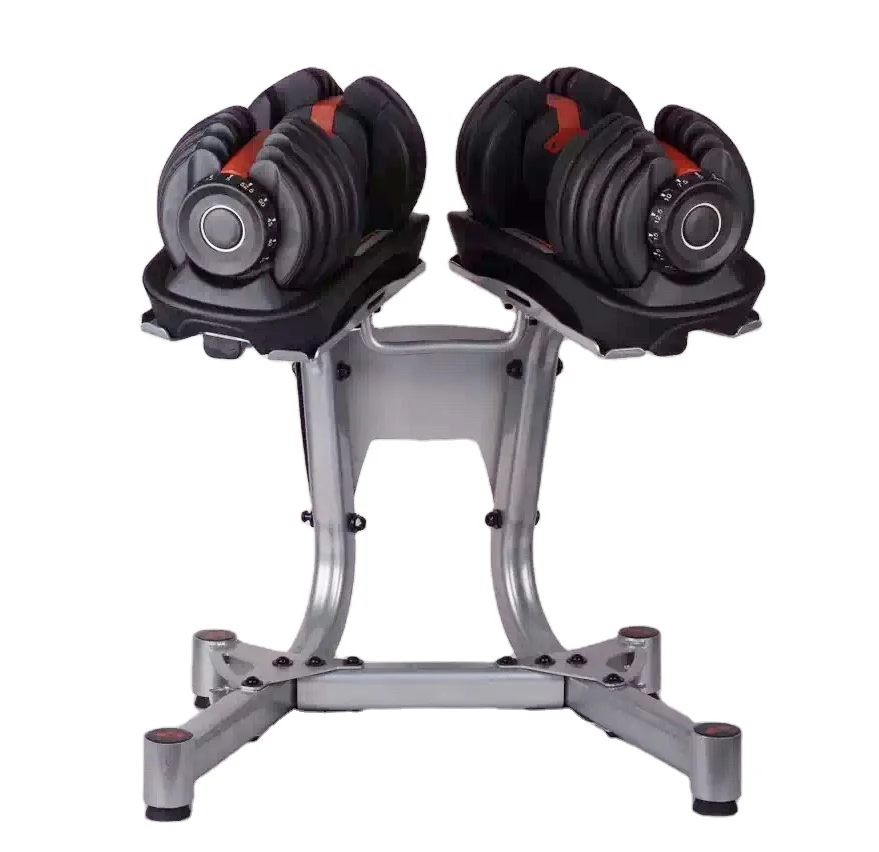 Rubber coated 90lb 110lbs adjustable dumbbell set barbell fitness commercial gym use dumbbell storage rack (60750937079)