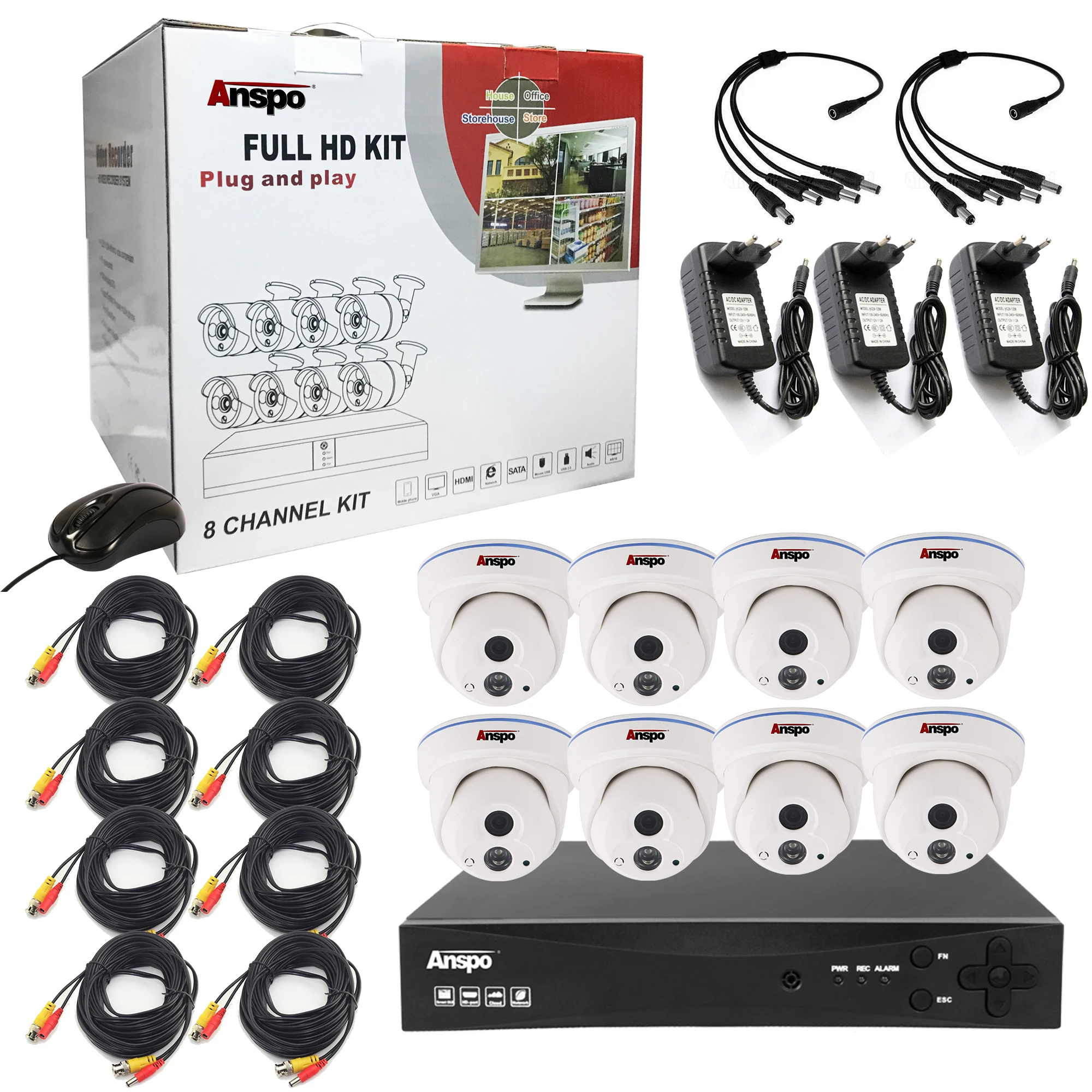 CCTV manufacturer 2mp 8ch DVR AHD kits 8MP surveillance camera kit cctv camera system security camera